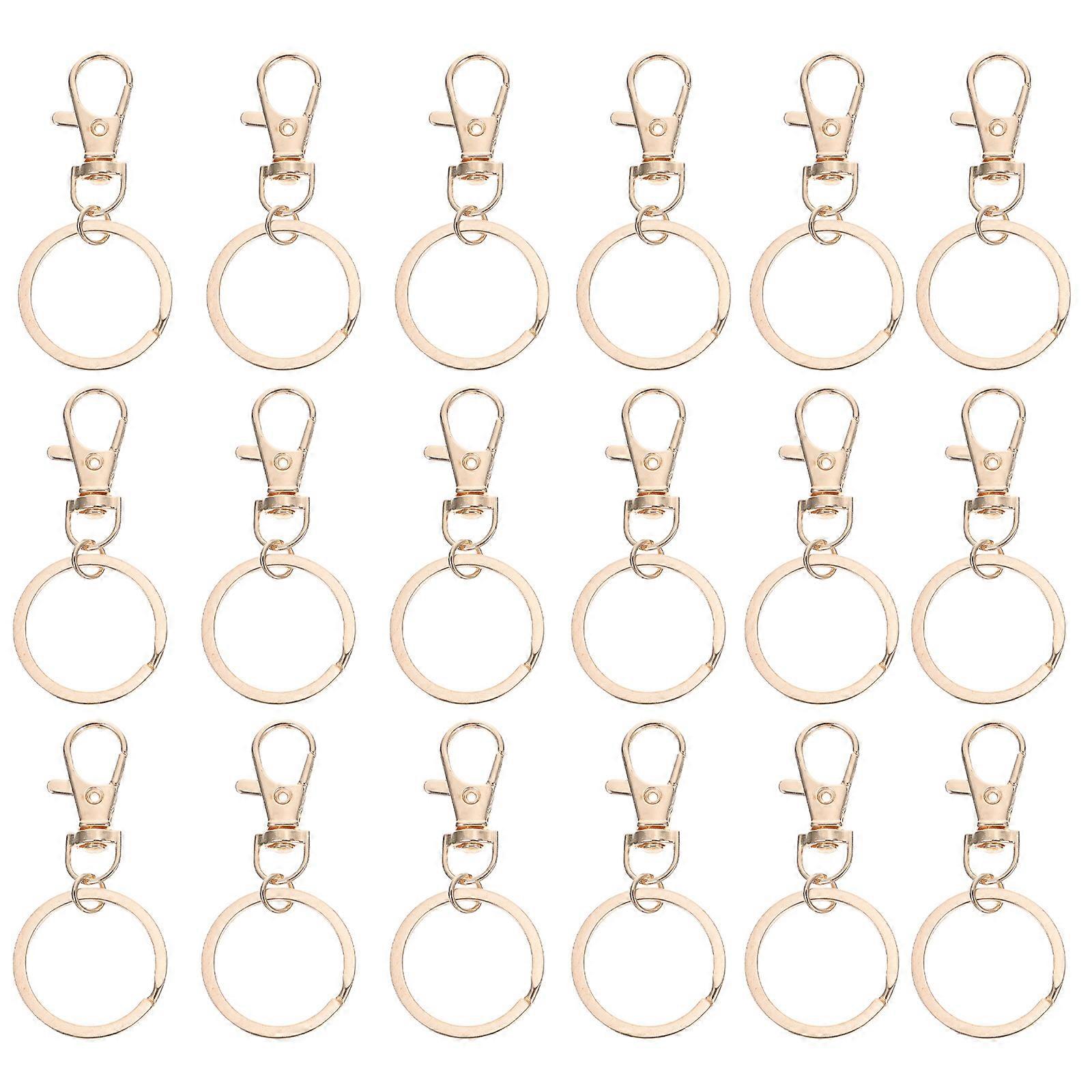 50pcs Durable Zinc Alloy Key Chains with Lobster Clasp, Rotatable Key Hooks for DIY Projects, Crafting & Everyday Use – Golden Finish