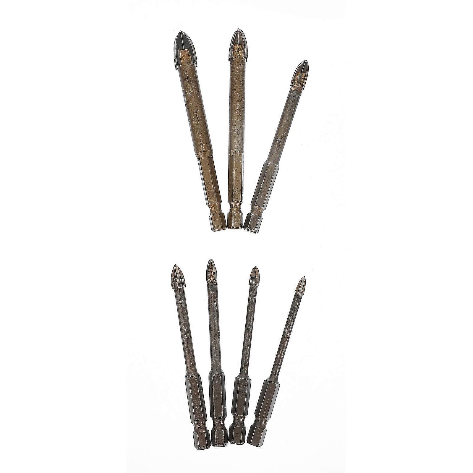 Golden Hard Alloy Drill Bits for Home Use 7pcs Set with Precision Tips for Ceramic Glass Marble