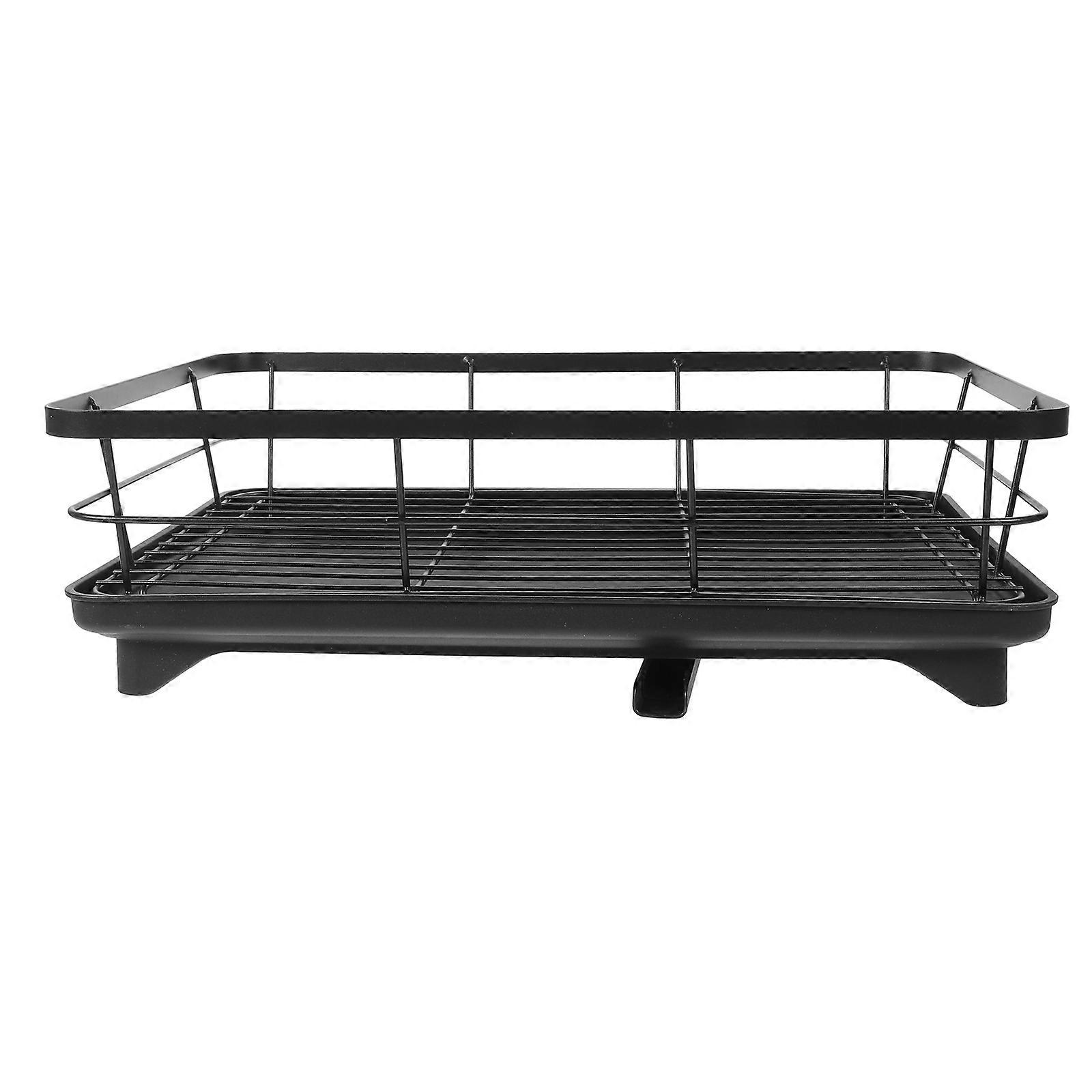 Dish Drying Rack for Kitchen Countertop Made of Iron Black Color Compact Size for Small Dishes