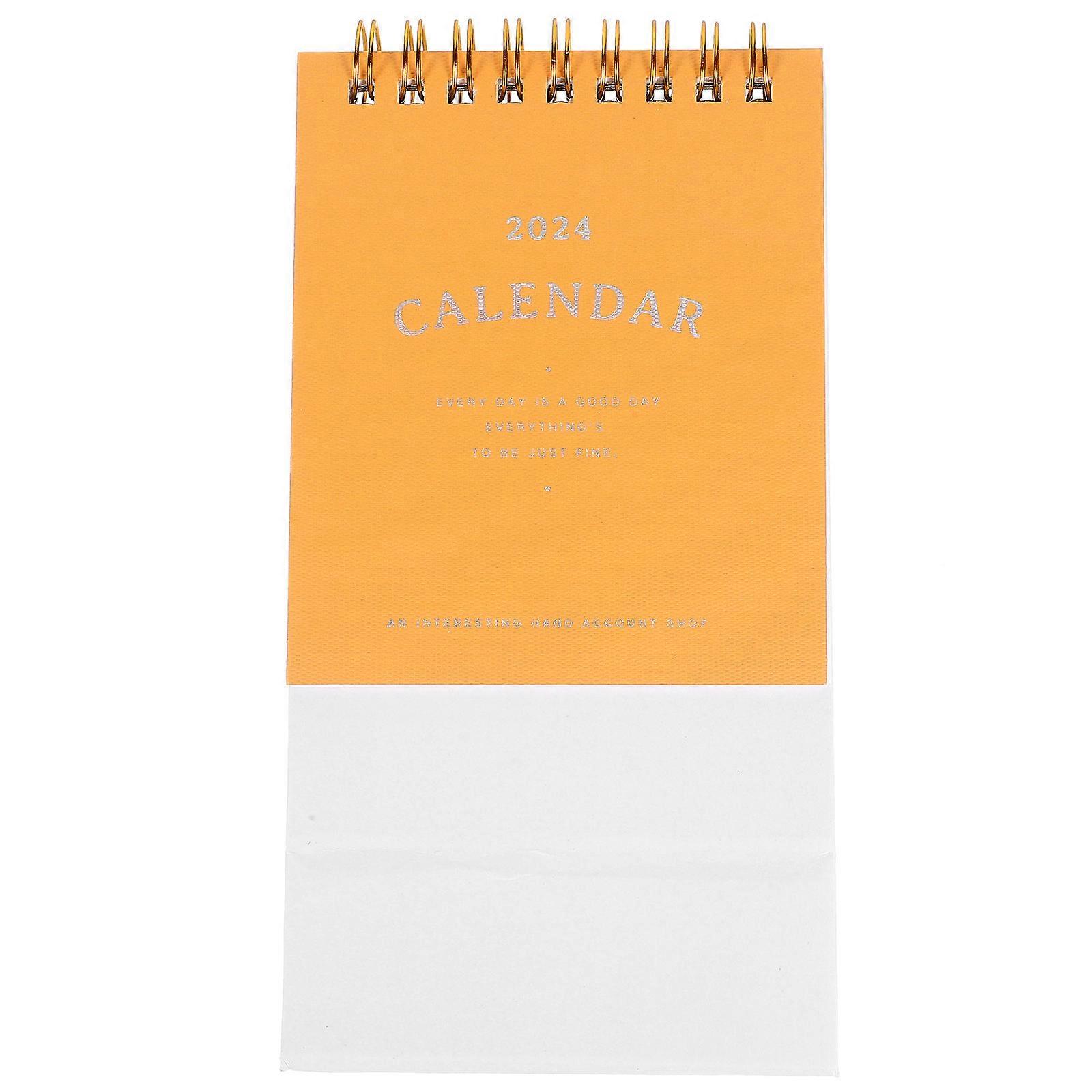 2024 Decorative Standing Desk Calendar In Yellow For Ideal For Scheduling And Tracking Daily Life 1Pack