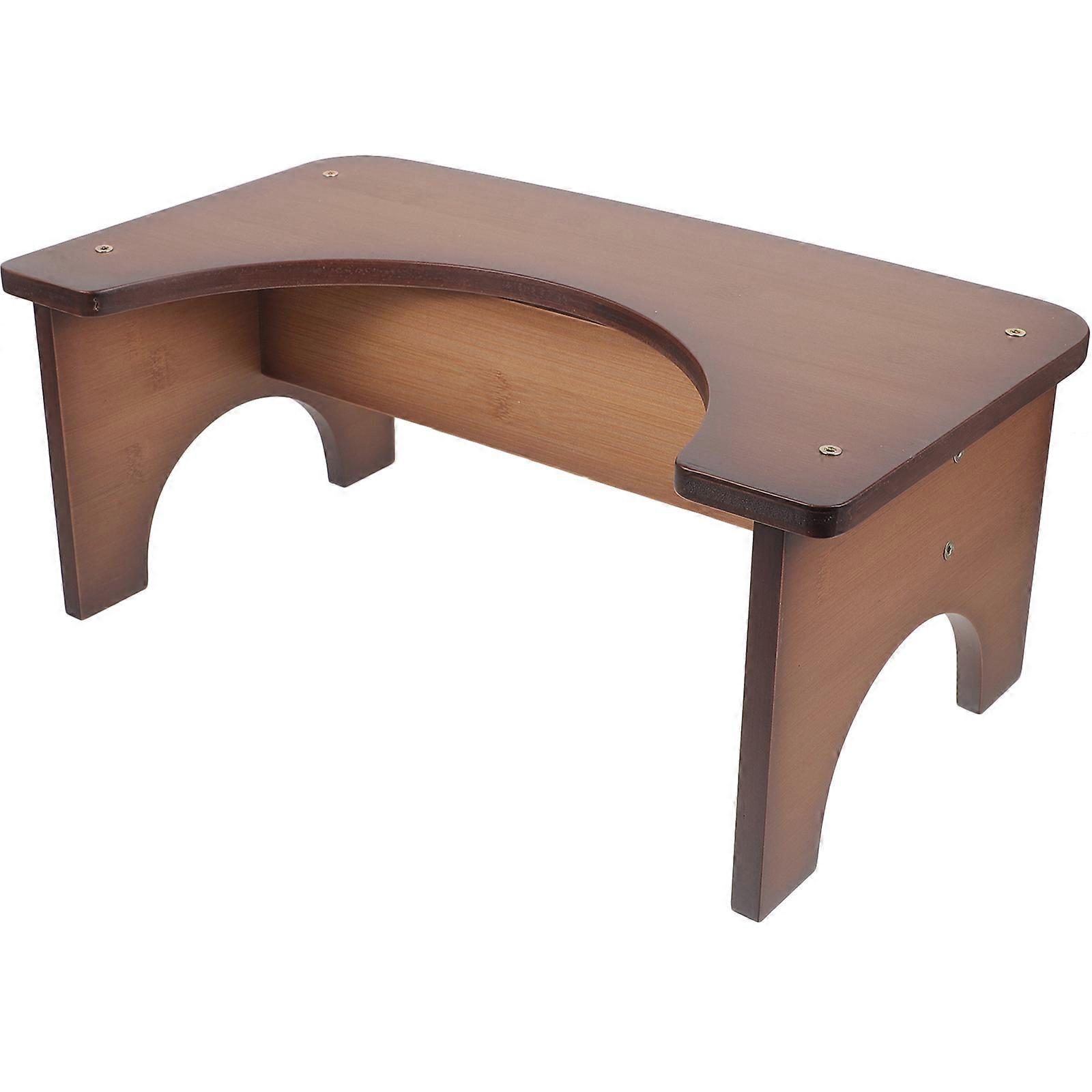 Bamboo Toilet Stool, Heavy Duty Non Slip Footrest for Bathroom Use, Comfortable and Stable Adult Step Stool for Squatting Position