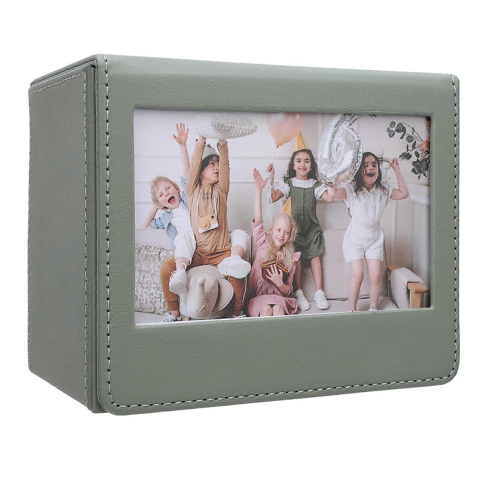 Storage Box PVC Portable Photo Display Organizer Container with Magnetic Closure for 3 Inch Photos