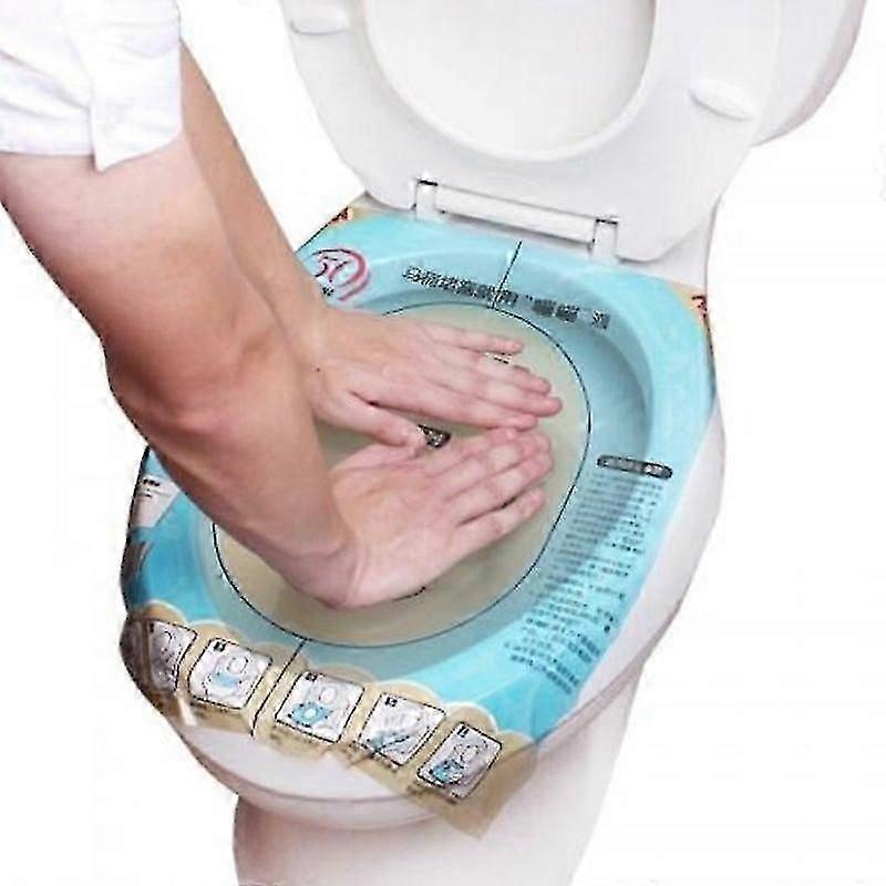 غطاسات المراحيض والصرف الصحي، ملصق مرحاض عالمي للاستخدام مرة واحدة، سهل الإصلاح، غشاء مسدود، أزرق سماوي