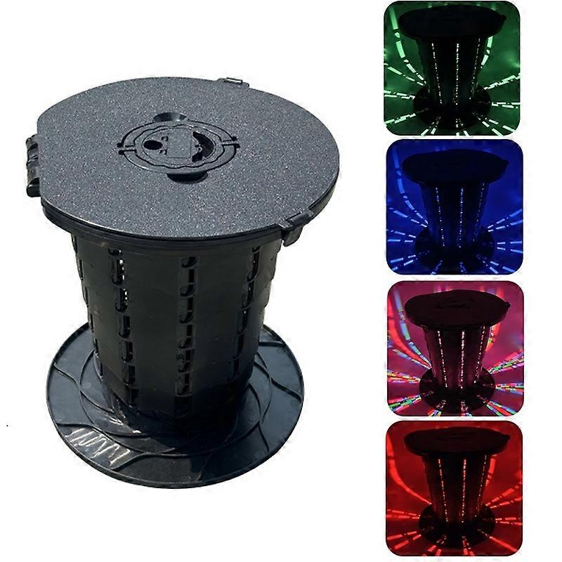 Portable Toilet Collapsible Stool With Light Black 