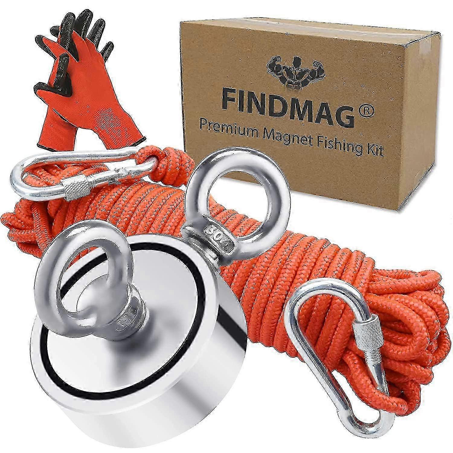 مجموعة الصيد المغناطيسي Kryc ، مغناطيس الصيد بقوة سحب قوية 300 كجم ، صيد مغناطيسي دائري من النيوديميوم مع حلقات على الوجهين ، ل SZRH A-D