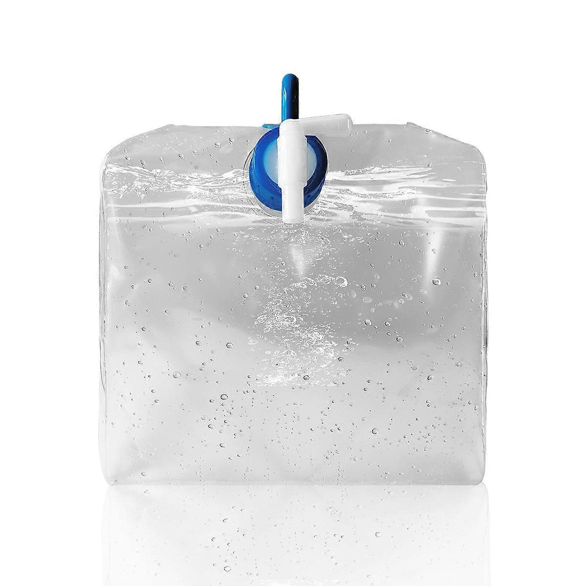 WELESHEI 2.64 Gallon Pvc Collapsible Water Container Bag With Screw Cap Square Shape Camping Water Storage Cube Jug Tank With Caps