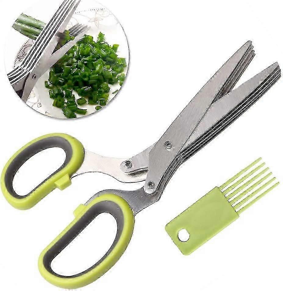 Herb Scissors, 5-blade Sharp Scissors For Chopping Herbs Suitable For Chives Cive Onion Ga