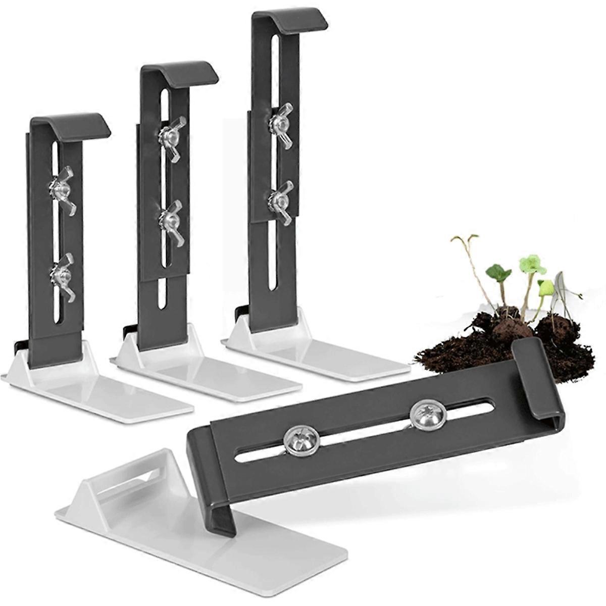 Window Box Holder Without Drilling - Set of 4 Window Sill Flower Box Holder - Sturdy, Height Adjust