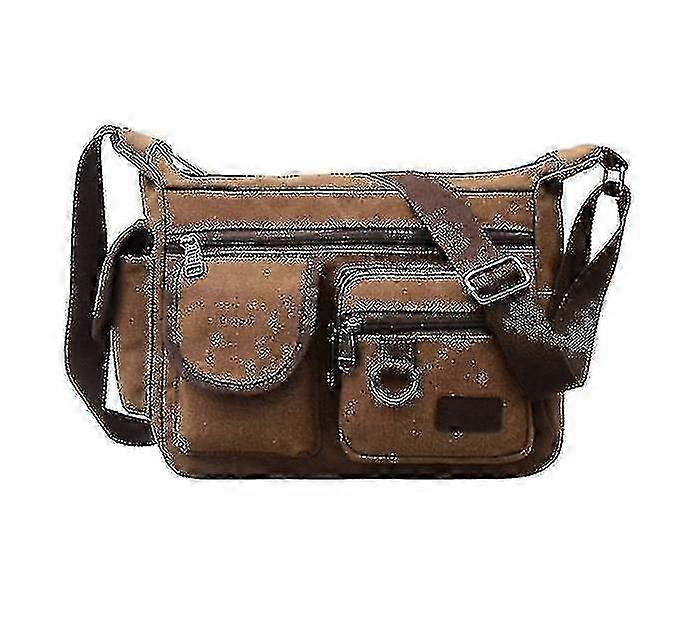 Men's Retro Canvas Messenger Bag, Outdoor Travel Large-capacity Cas...