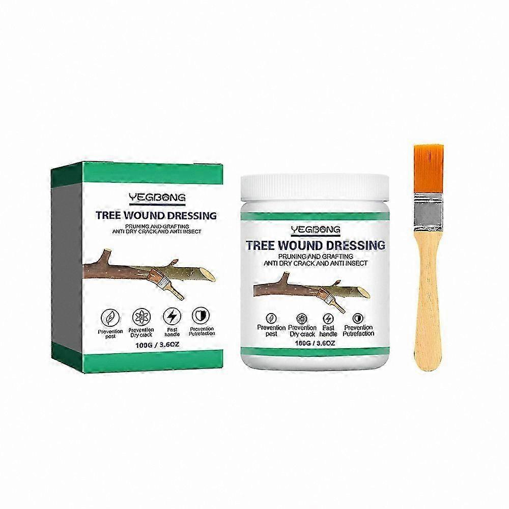 Tree Wound Sealant | Grafting Wax with Brush for Plant Care | 100g Pruning Compound