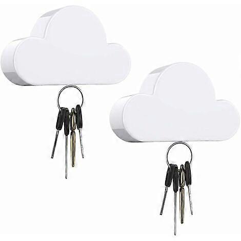 Magnet Key Holder, [2Pcs] Wall Mounted Cloud Shaped Hook, Magnetic Key Hooks, Perfect Hanging Hooks for Home and Office, Simple Installation without