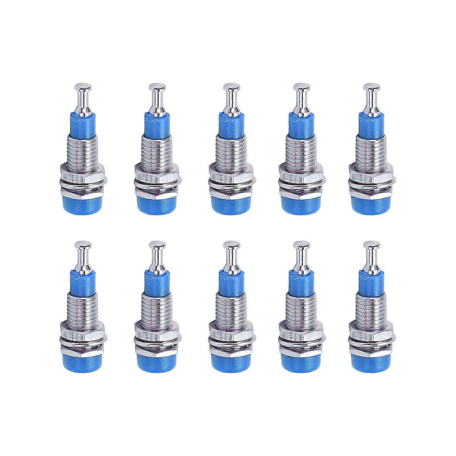 J.40006 10pcs/set 2mm Nickel Plated Banana Female Jack Socket Panel Mount Binding PostBlue