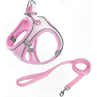 Reflective Dog Harness and Leash Set with Air Mesh Vest for Small to Medium Dogs All Weather Use