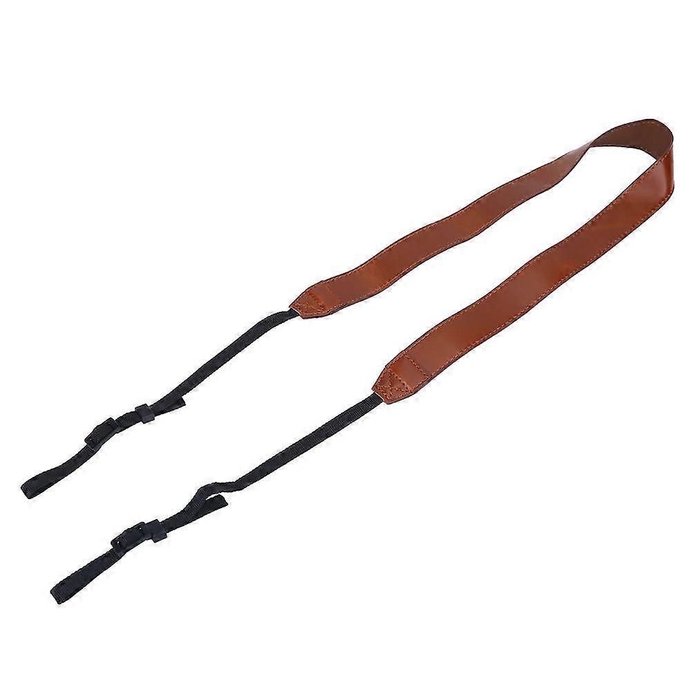 Universal Adjustable PU Leather Camera Shoulder Neck Strap Belt Photography Accessory Brown