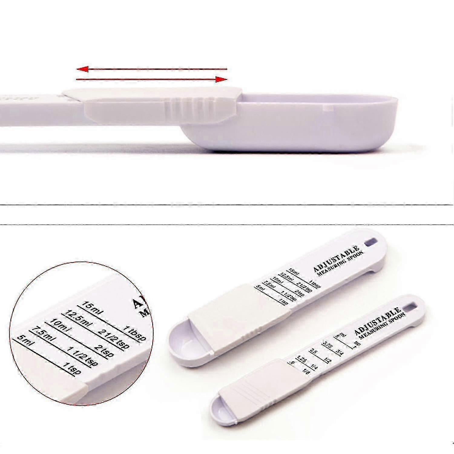 2pcs Adjustable Measuring Spoon Kitchen Gadget Kitchen Baking Accessories Scale Baking Quantitative