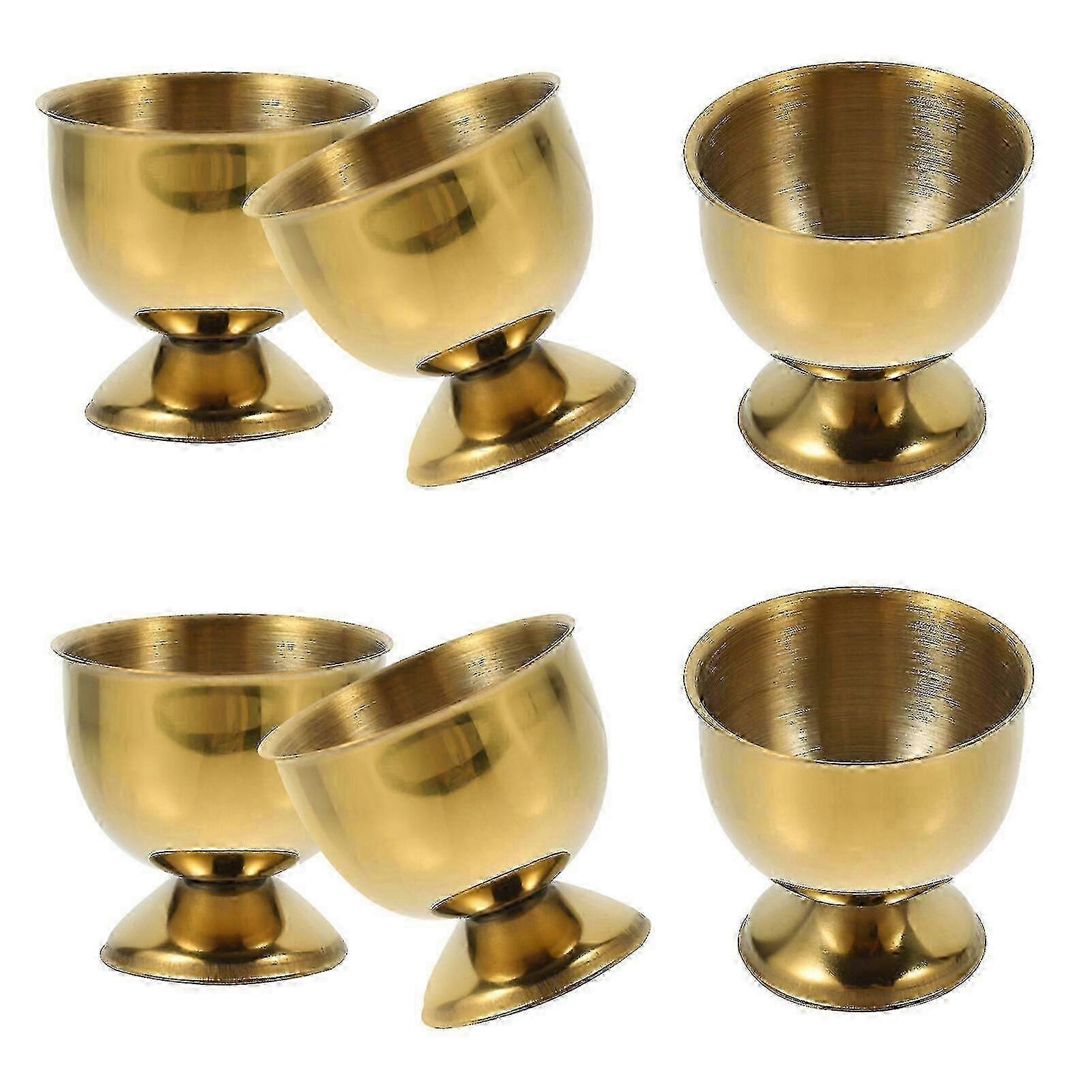 6pcs Stainless Steel Egg Cups Tabletop Egg Holder Stands Small Beer...