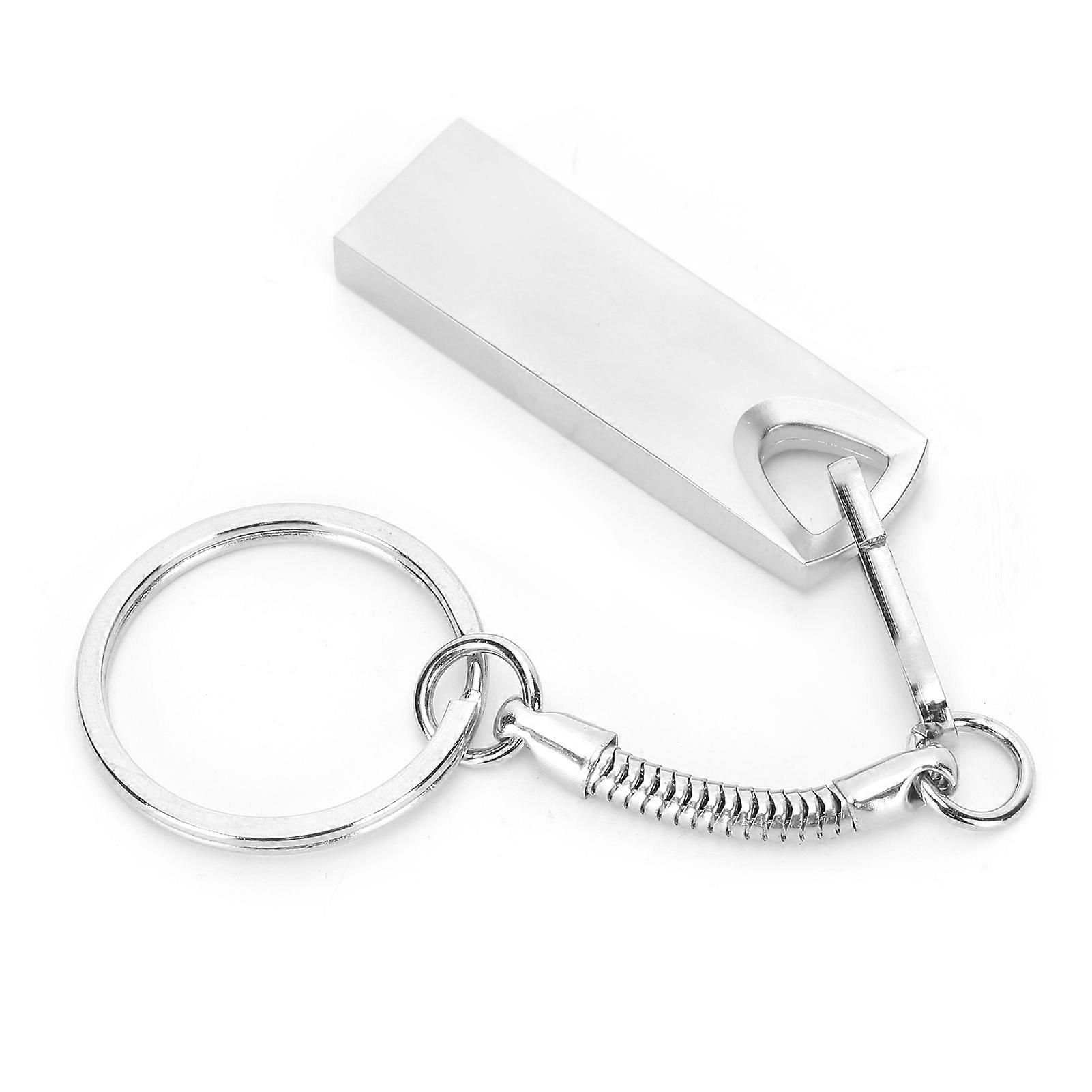 64GB USB 2.0 Metal Mini Portable U Disk Silver with Triangular Loop