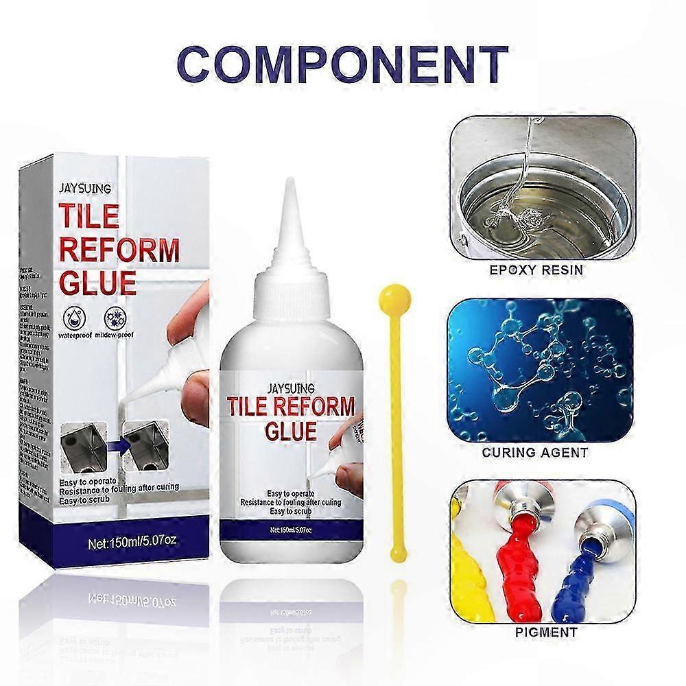 White Grout Refill for Tile Gaps with Sealer and Repair Glue Cleaner Coating Solution