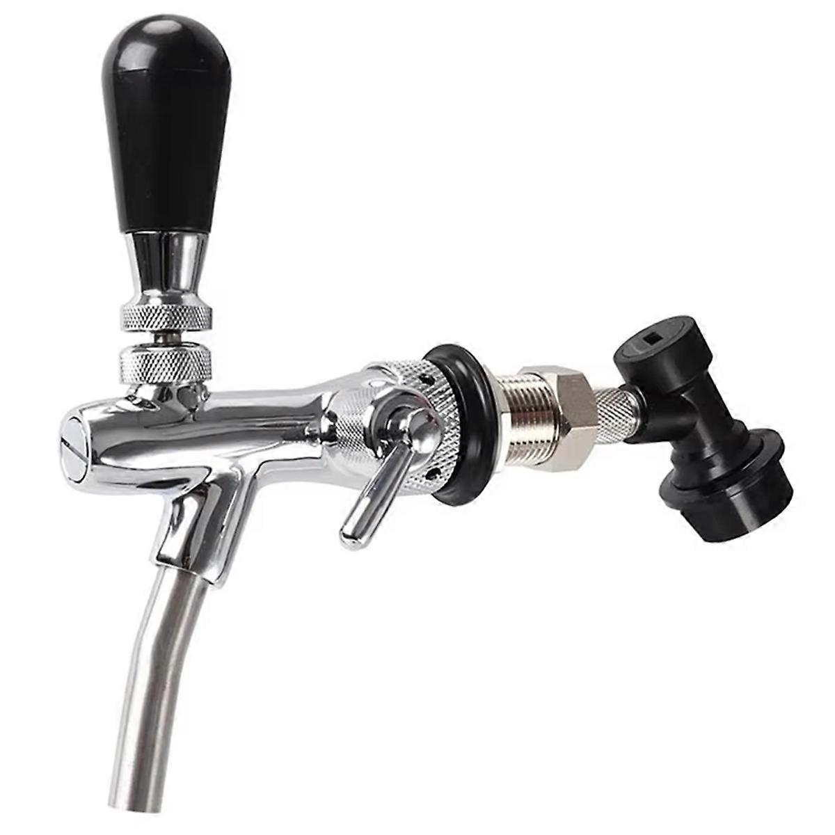 Beer Tap Adjustable Draft Beer Faucet G5/8 Beer Tap with Ball Lock Disconnect Beer Dispenser Home B