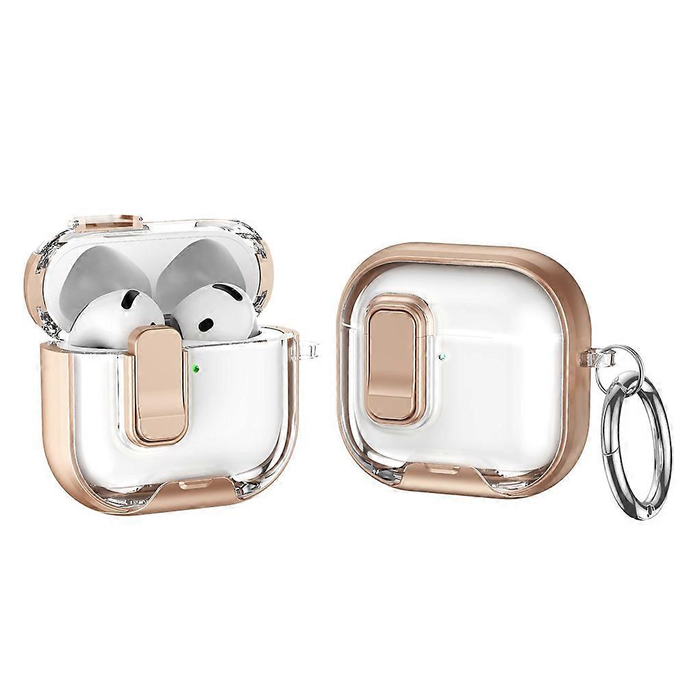 Compatible For AirPods 4 Case TPU PC Earbuds Protective Cover with Switch / Stand / Carrying Hook