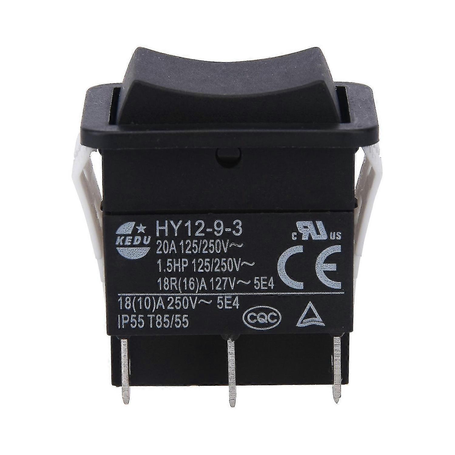 HY12-9-3 Small Industrial On Off Rocker Switch Push Button Boat Arc ABS Durable-hy