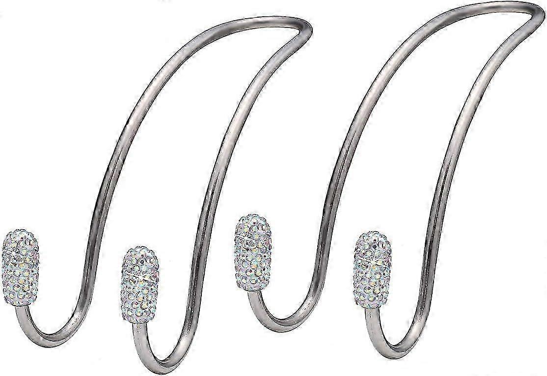 2 Pack Seat Back Organizers, Bling Diamond Universal Organizer Hooks Car Headrest Hangers Hooks, Bag Organizers Rack and Hanger(Rainbow)