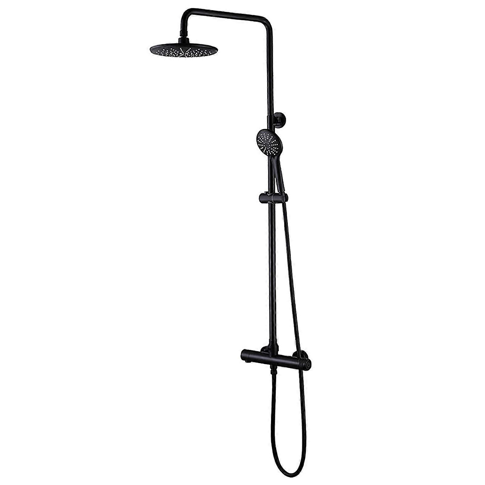 Shower Head With Handheld Brass Rain Shower System Wall Mounted Faucet Set Black