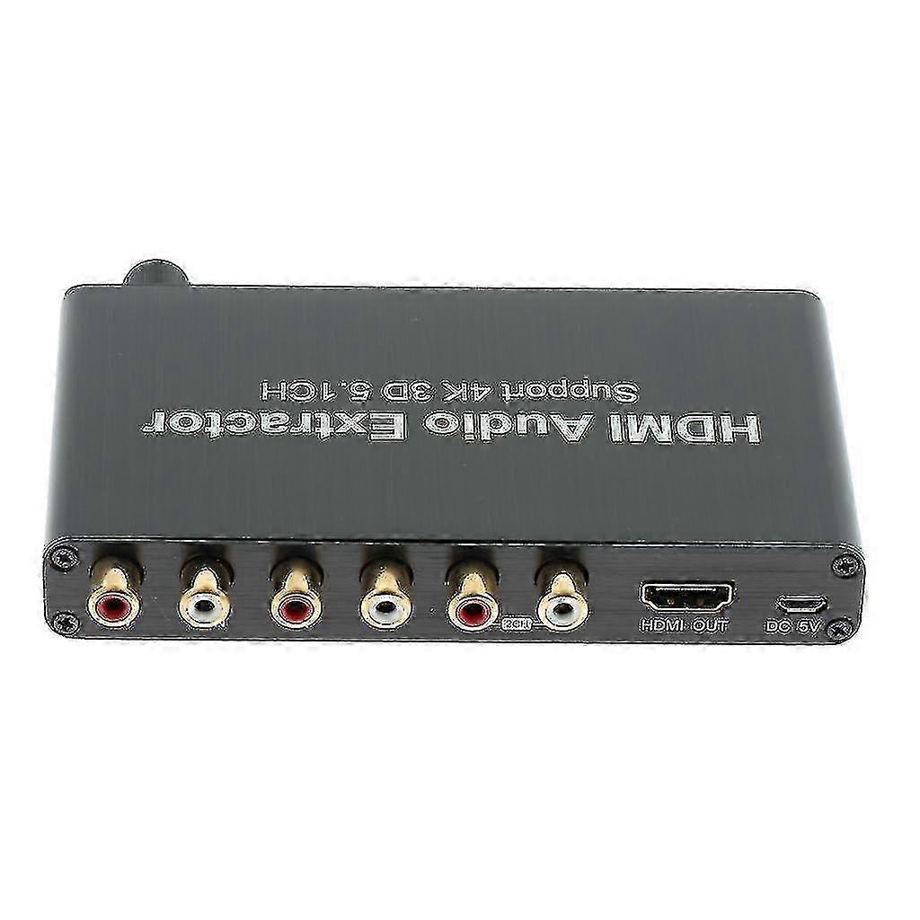 4K HDMI to HDMI Audio Extractor with 3.5mm and Coaxial 5.1CH Decoder Adapter