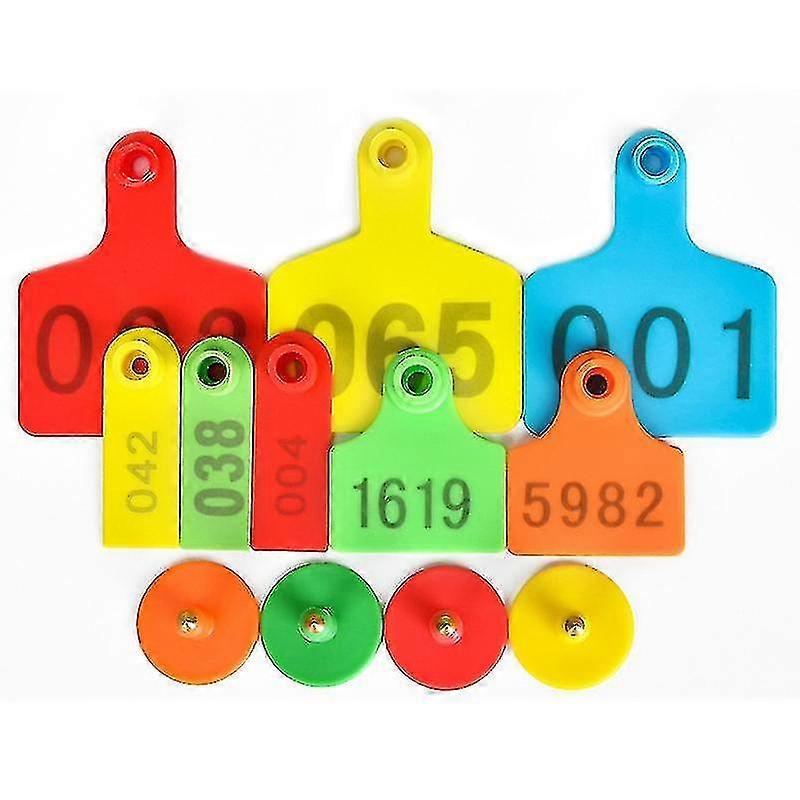 Numbered Ear Tags 001-100 for Livestock Cows Sheep Pigs 100pcs Anti-Fall