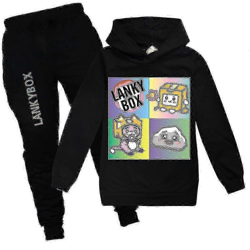 5-12 år Barn Pojkar Flickor Lankybox Hoodies & Byxor Träningsoverall Set Gåvor
