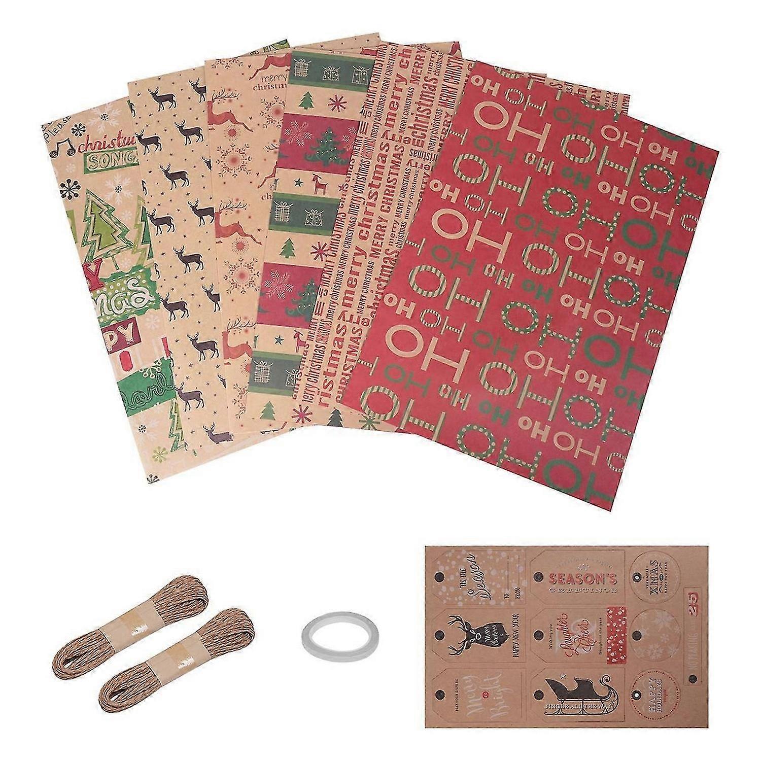 6 Pack Wrapping Paper Sheets,for Birthday Party Wrapping Paper Set