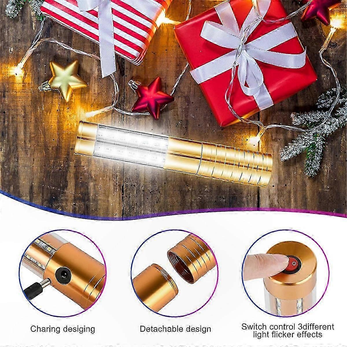 2-Pack Rechargeable LED Baton Lights with Bright Strobe Functionality