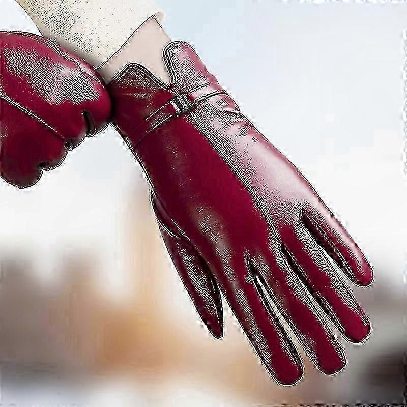 Women's Soft Sheepskin Gloves with Touchscreen Compatibility and Plush Insulation for Warmth