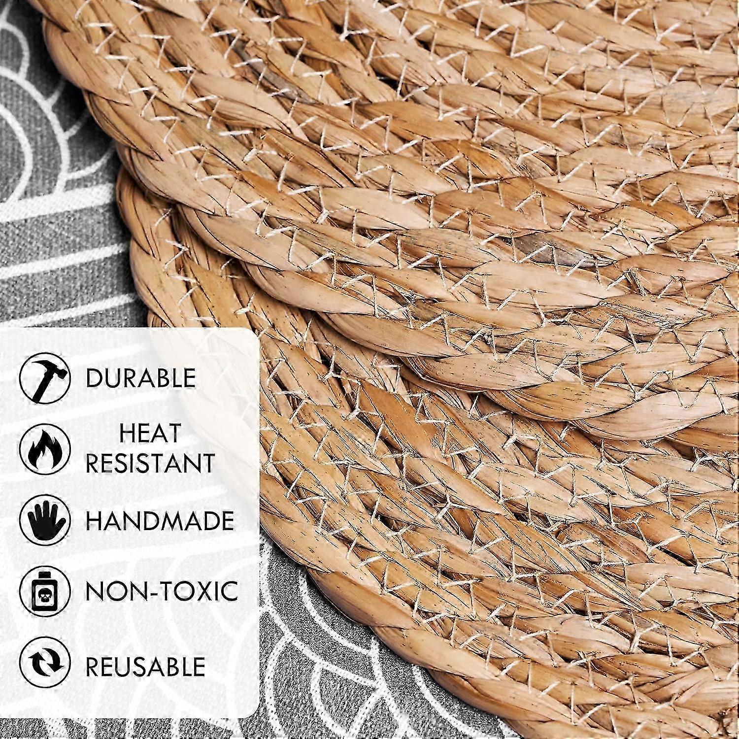 Defined Deco Weaving PlaceMats Set 10,12 'Rattan Placemat, Natural Hand Tissue Sümbül Placemats 2025
