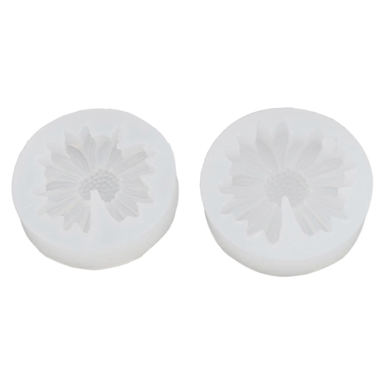 2Pcs Daisy Silicone Chocolate Mold for Cake Decorating & Crafts