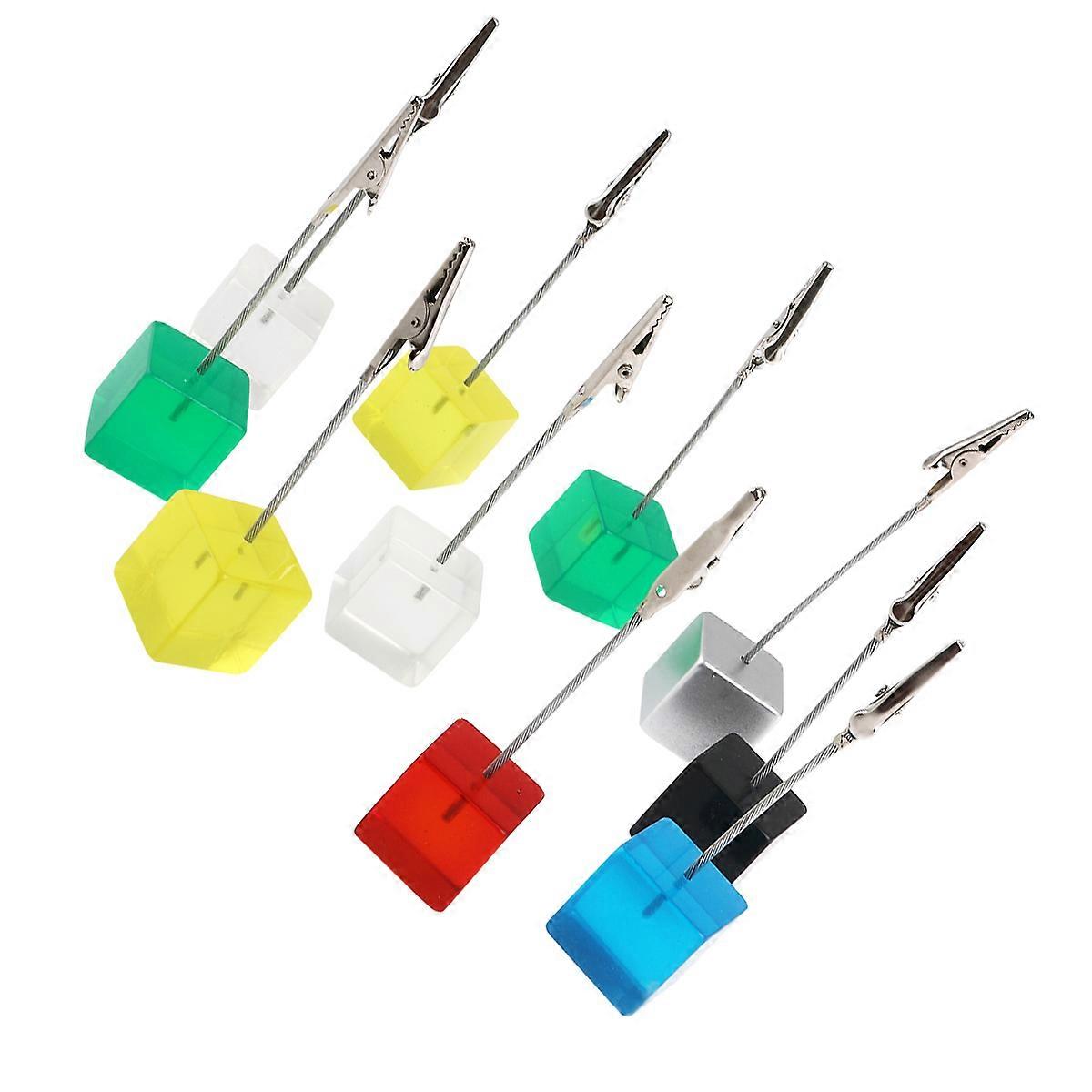 Cube Resin Base Card Holder for Holding Card 10Pcs Photo Paper Clips