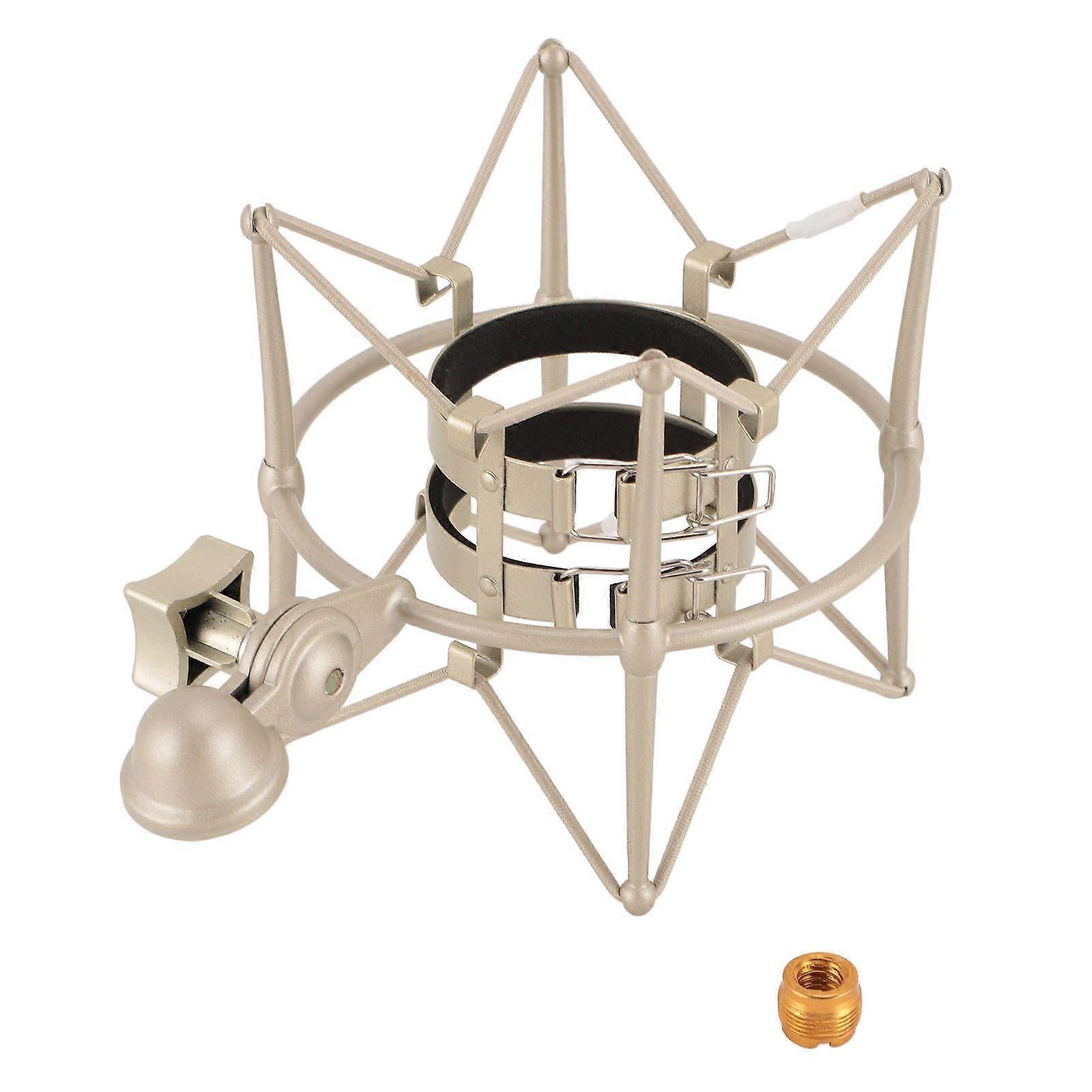 Microphones Shock Mount 60MM High Isolation Mic Clip Holder Mount Mic Anti Vibration Shock Mount for Broadcasting Recording Studio Gold