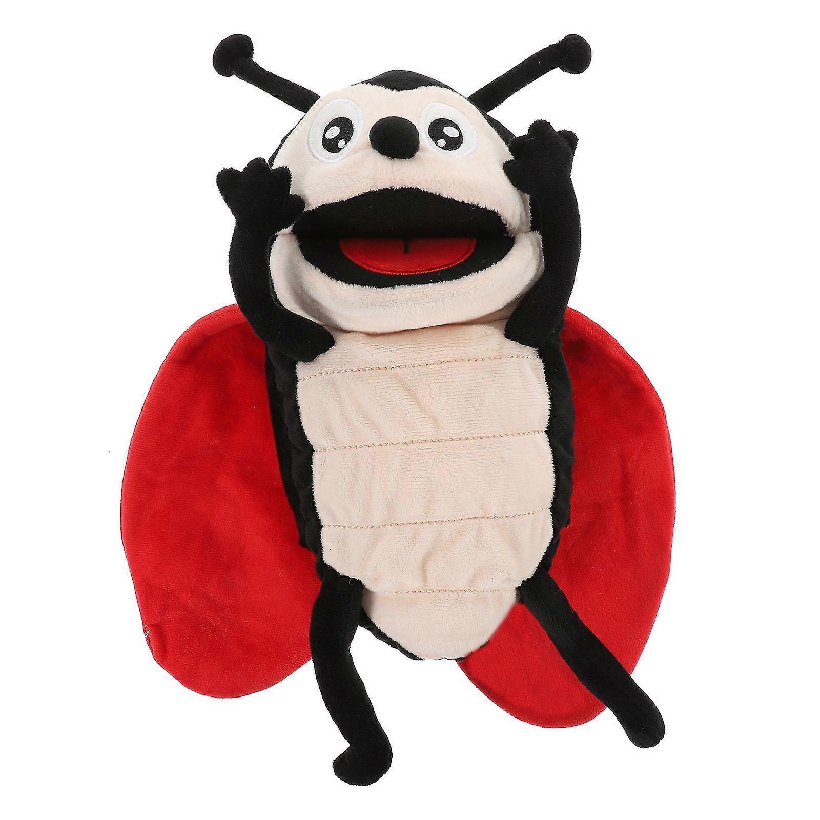 Cartoon Ladybug Hand Puppet Portable Plush Ladybug Toy Funny Ladybug Hand Puppet