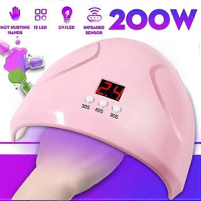 UV Nail Dryer Lamp, 200W LED UV Nail Dryer with 3 Timers 30/60/90S Fast Drying, UV Nail Lamp Gel for Semi-Permanent Varnish