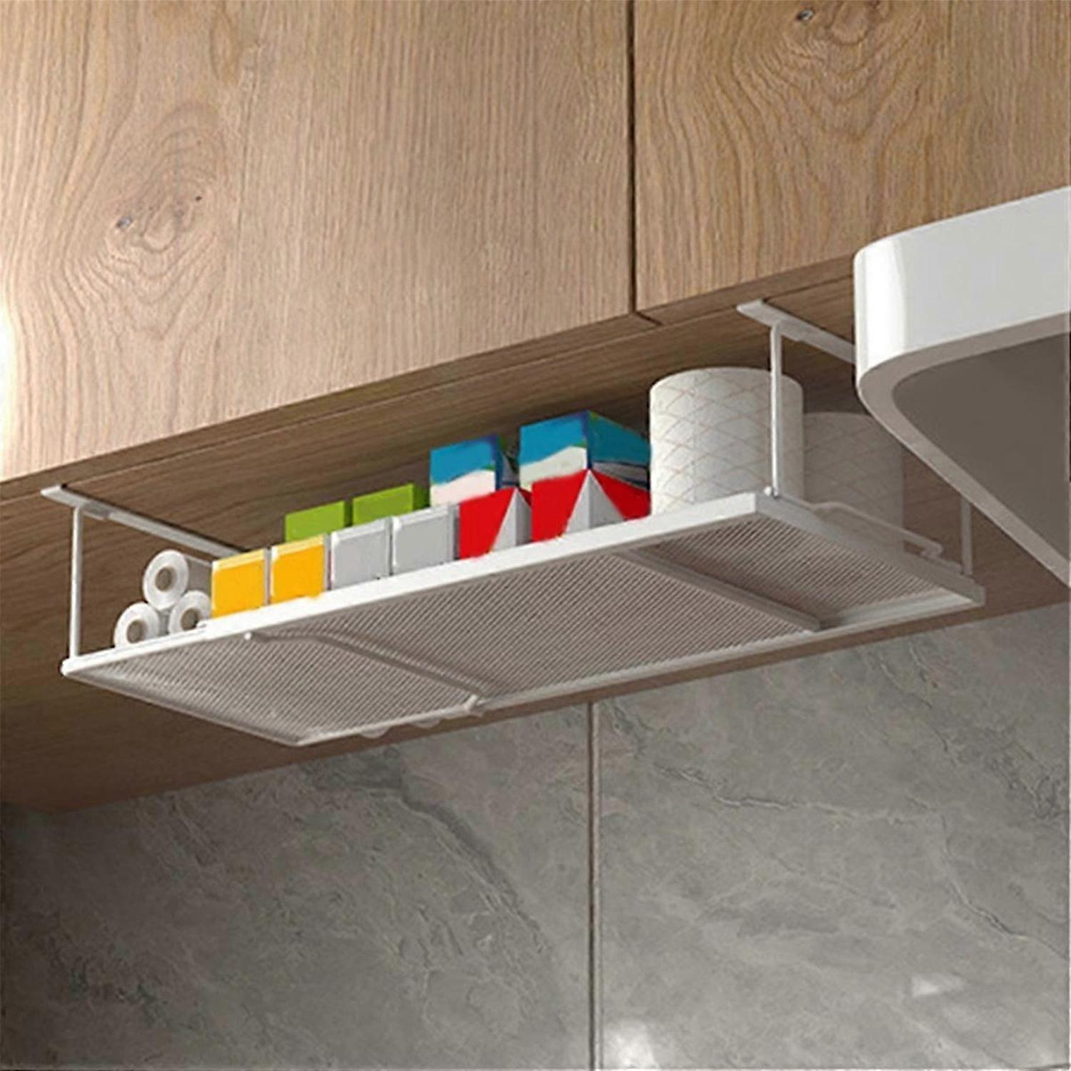 Adjustable Cabinet Shelf, Under Desk Storage Long Clips for Office-B