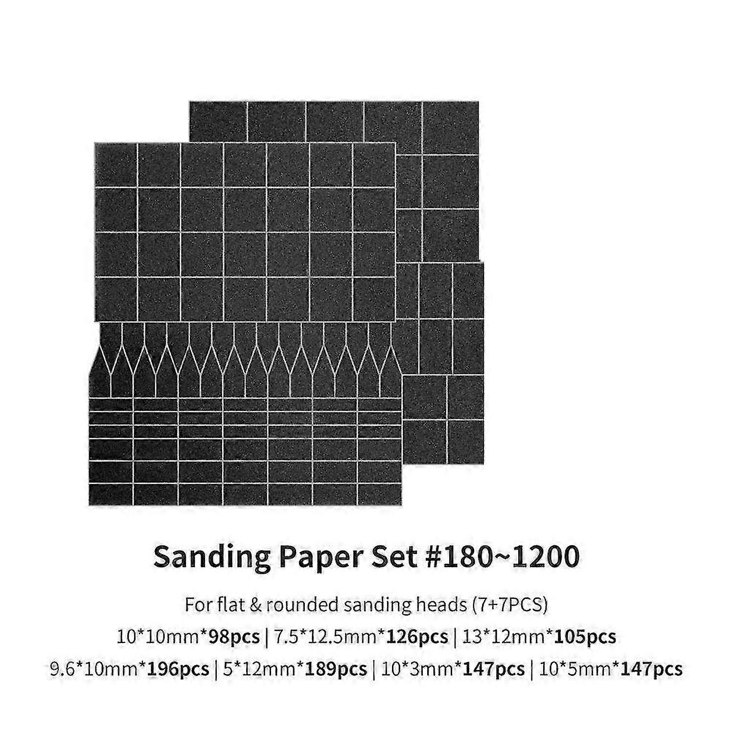 Reciprocating Polishing Pen Sandpaper for Flat Head/Curved Head Sanding Paper Head for Model Craft T