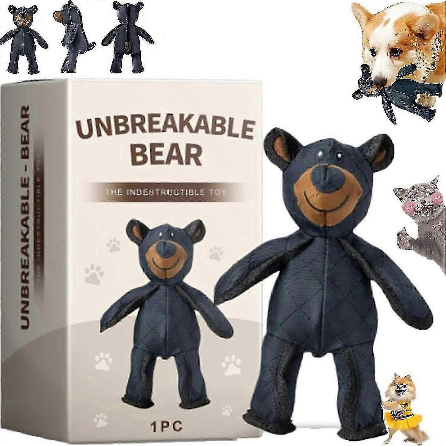 Unbreakable Bear Dog Toy, 2025 New Unbreak Bear, Unbreaka Bear for Aggressive Chewers, Indestructible Bear Dog for Heavy Chewers Large Dogs