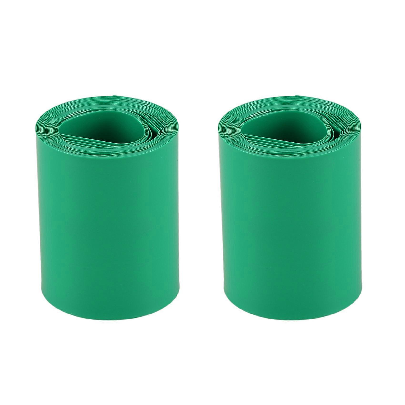 2X 2M 50mm Dark Green PVC Heat Shrink Tubing Wrap for 2 x 18650 Battery