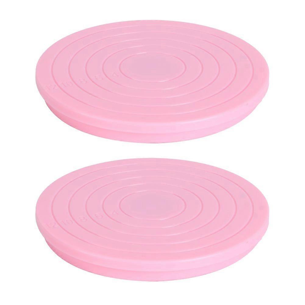 2Pcs Mini 360 Degree Rotating Cake Base Stand Decorating Turntable Kitchen Baking Tool