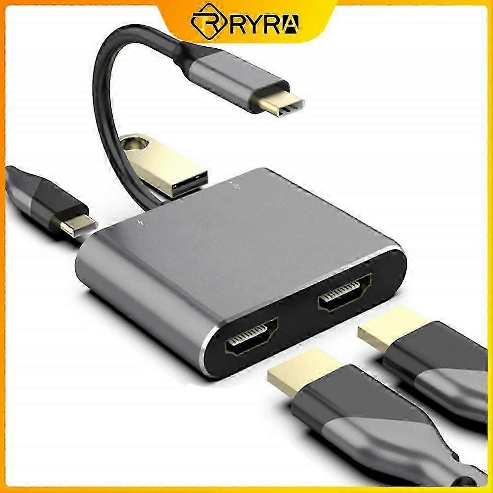 Ryra Usb Type-c Hub Dual Monitor Laptop Docking Station 2 Compatible With Hdmi-compatible