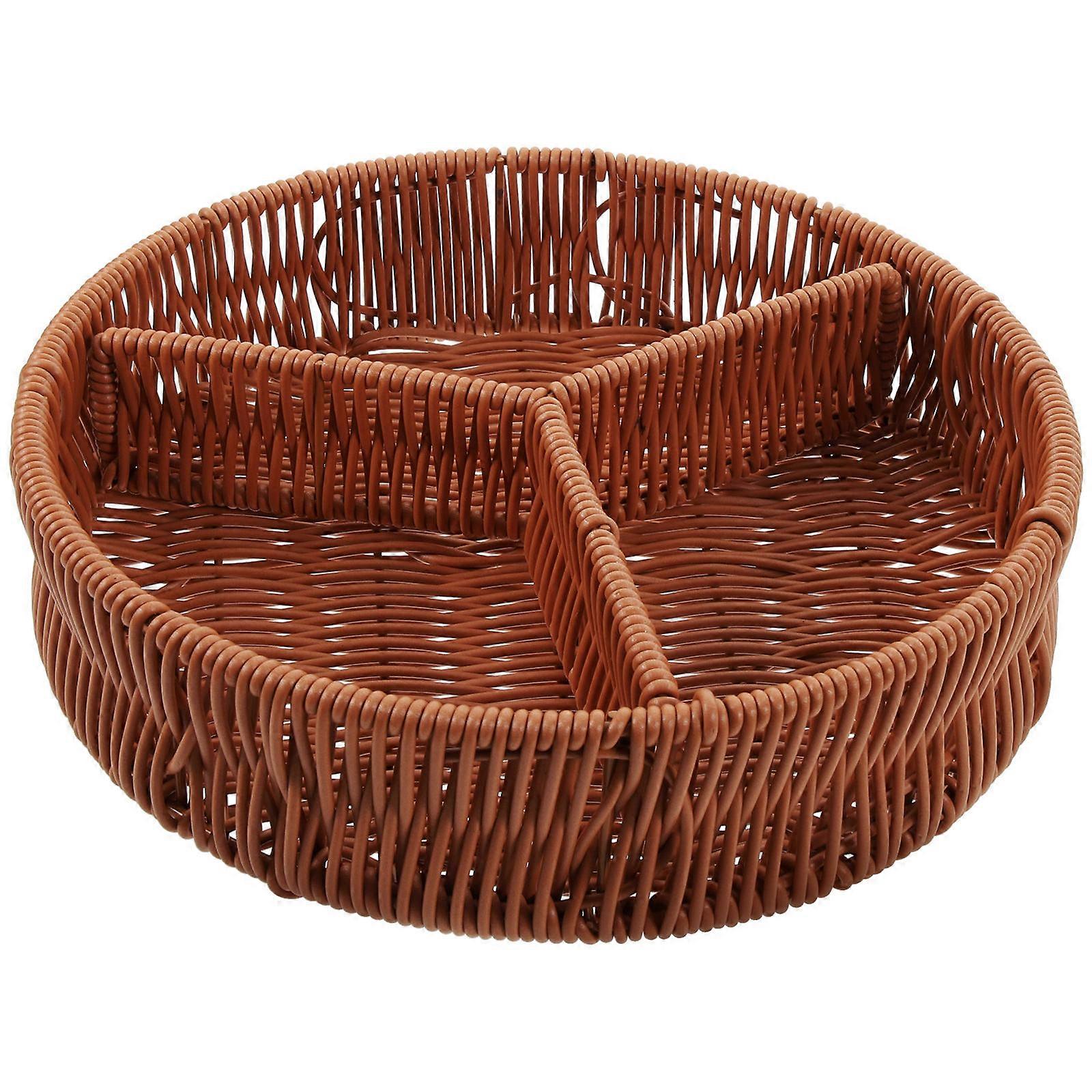 Imitation Rattan Snack Plate for Storing PP Material Serving Tray
