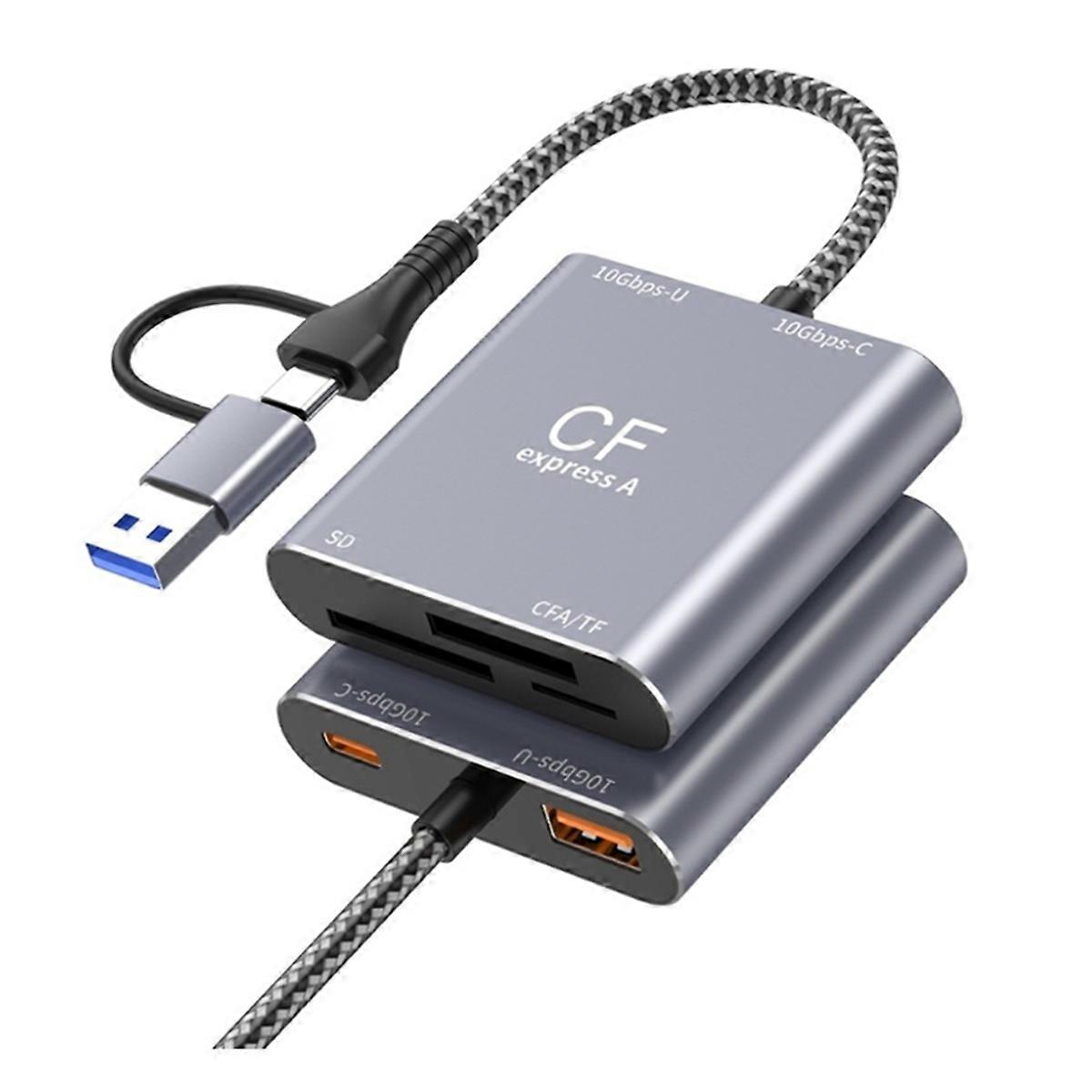 CFexpress 3in1 TypeA SD TF High Speed Card Reader USB3.2 Gen2 10Gbps USB-C Hub