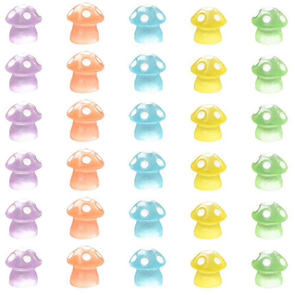 120Pcs in the Dark Mushroom Figurines for Artware Indoor Decoration Luminous Rustic Resin Style Craft