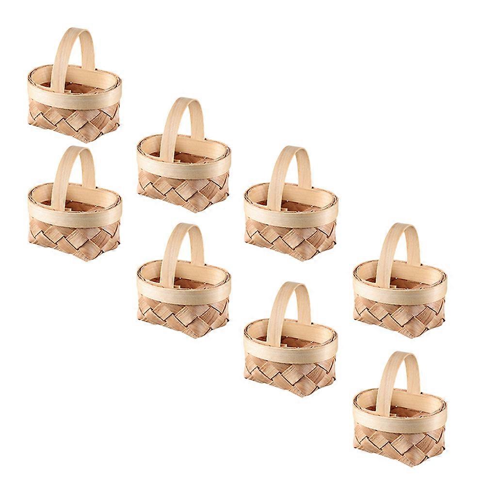 Rectangular Mini Baskets Wedding Gift Baskets For Tea Party Fun Events Wood 24Pcs