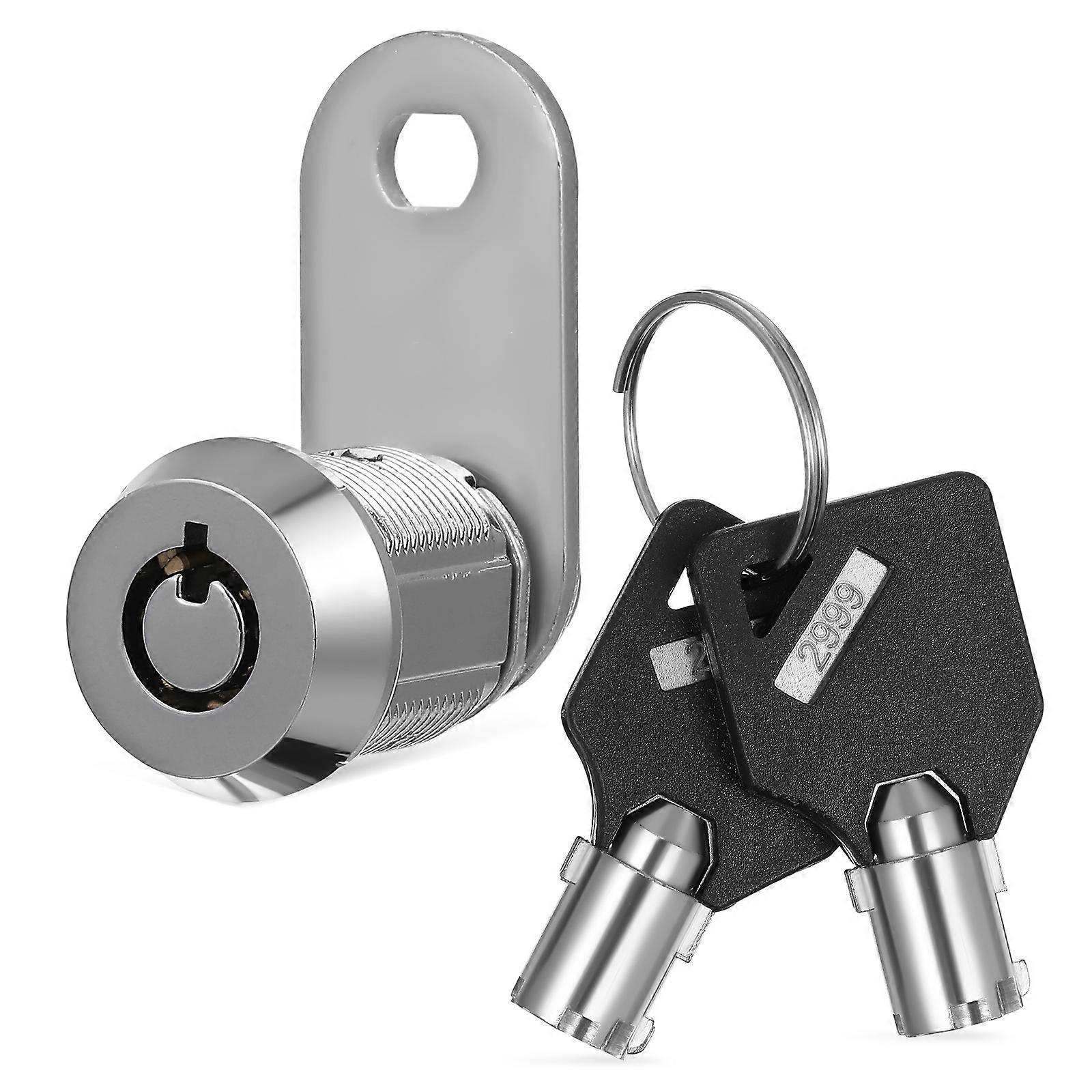 Lock Tubular Lock for Drawer Protection with Keys 4Pcs Silver Zinc Alloy